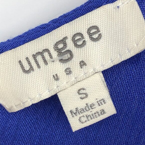 Umgee royal blue textured dot detail flowy ruffle tank top crochet hem SP - Picture 4 of 14